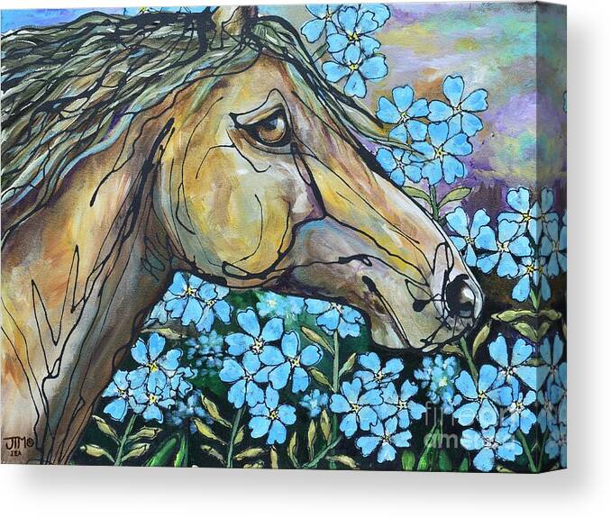 Horse Canvas Print featuring the painting Don't Forget Me by Jonelle T McCoy