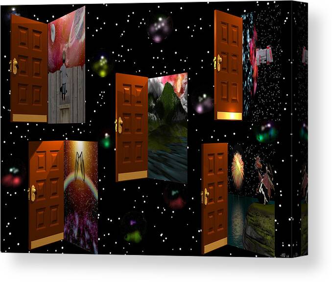 Space Canvas Print featuring the digital art Door to Your Dreams by Michele Wilson