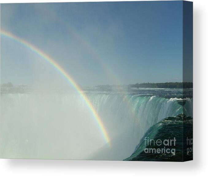 Landscape Canvas Print featuring the photograph Double Rainbow by Brenda Brown