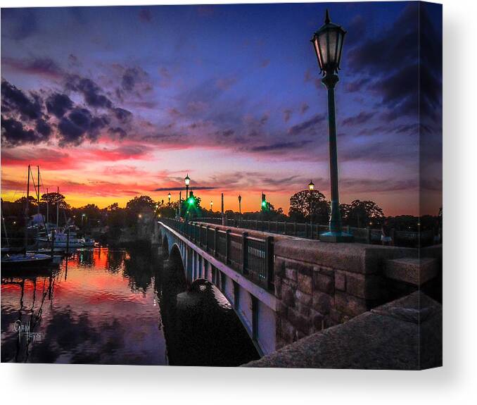 Drawbridge Canvas Print featuring the photograph Drawbridge Sundown by Glenn Feron