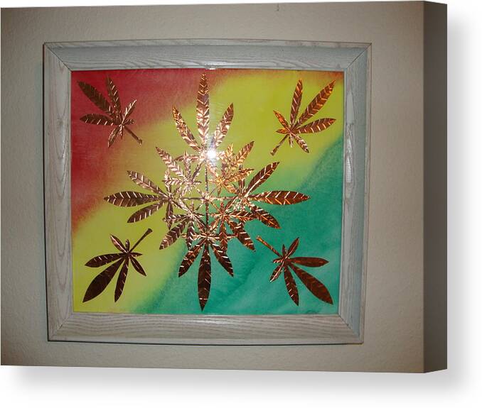 Red Canvas Print featuring the mixed media Dream Leaves One by Scott Faucett