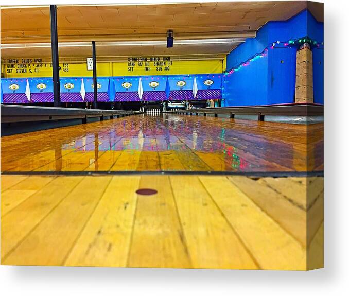 Bowling Canvas Print featuring the photograph Duckpin Bowling by Chris Montcalmo