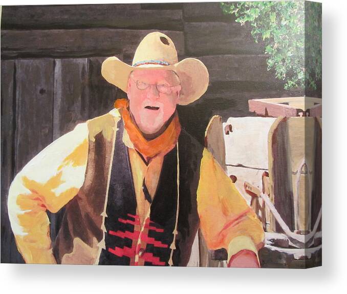 Cowboy Canvas Print featuring the painting Duded Up by Dody Rogers