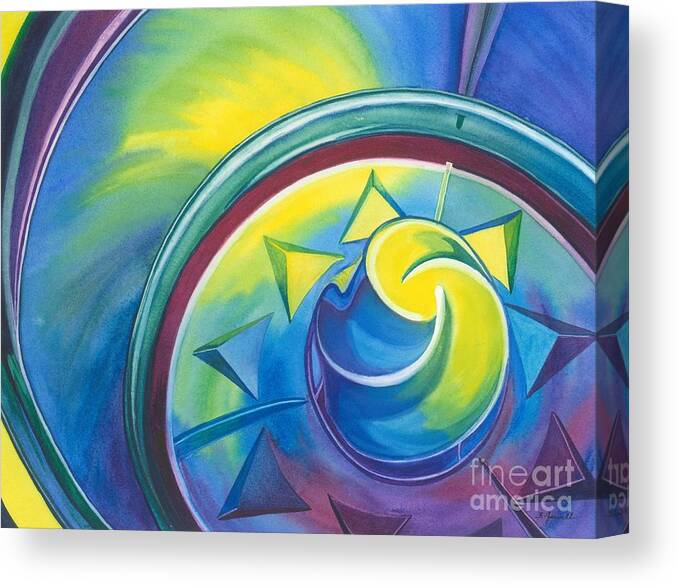 Abstract Canvas Print featuring the painting Color Swirl by Barbara Jewell