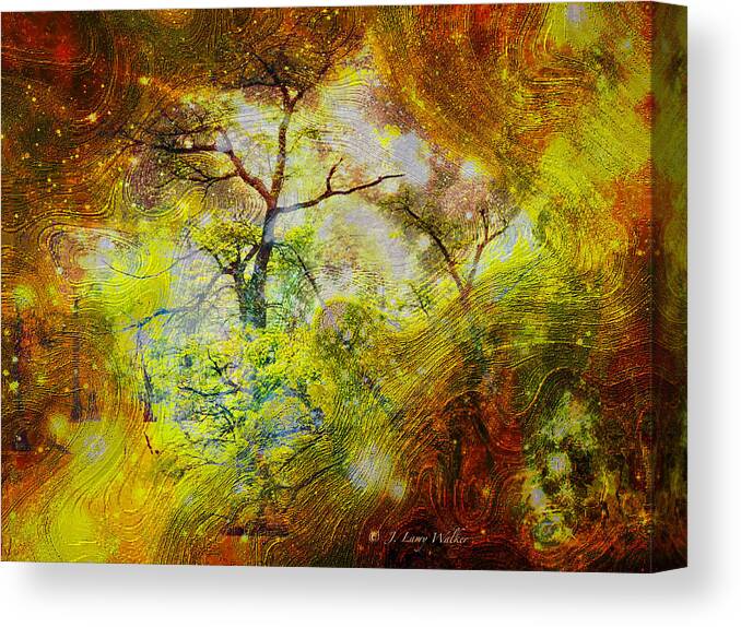 J Larry Walker Canvas Print featuring the digital art Early Morning Cypress Abstract by J Larry Walker