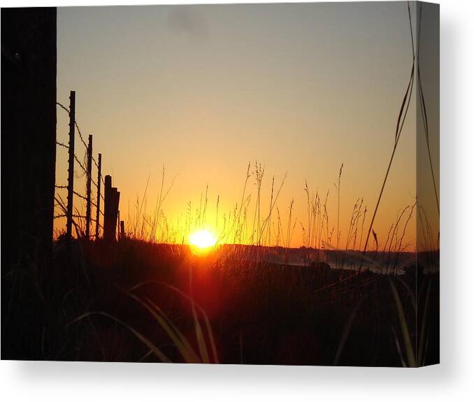 Landscape Canvas Print featuring the photograph Early sunrise in September by J L Zarek