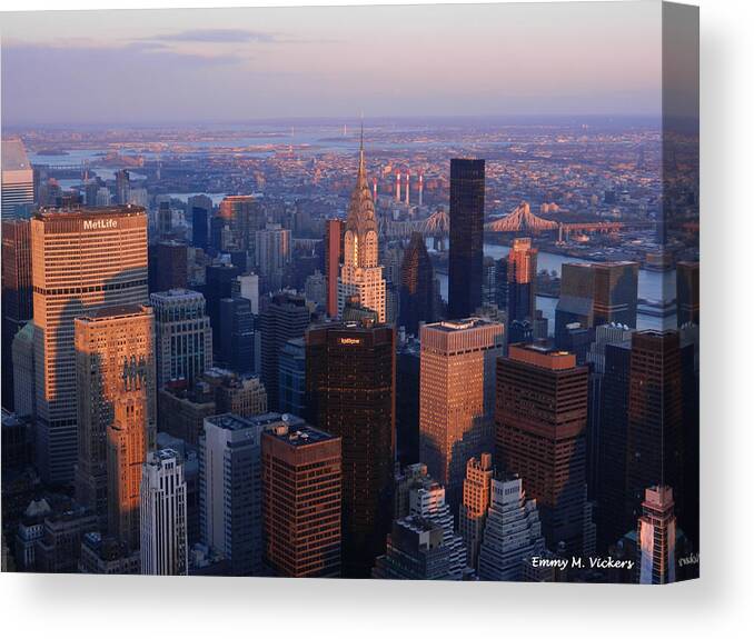 New York City Canvas Print featuring the photograph East Coast Wonder Aerial View by Emmy Marie Vickers
