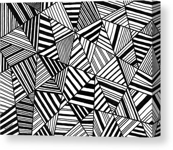 Black And White Canvas Print featuring the painting Ebony and Ivory by Susie Weber