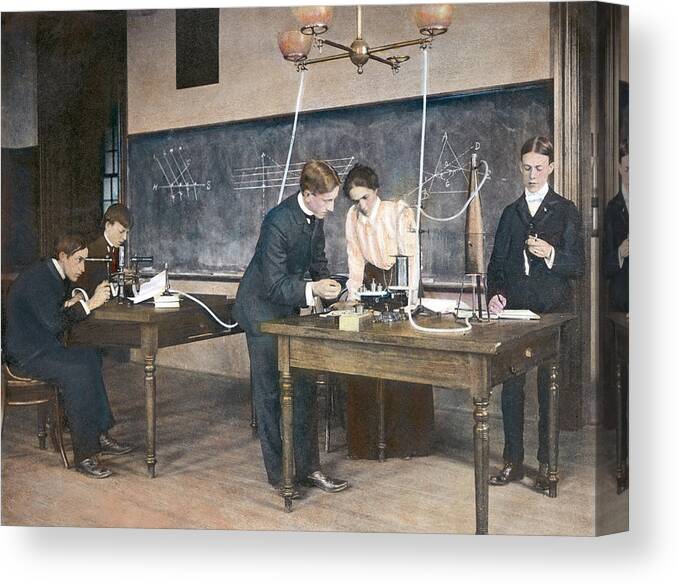1890 Canvas Print featuring the photograph Education Physics, C1892 by Granger