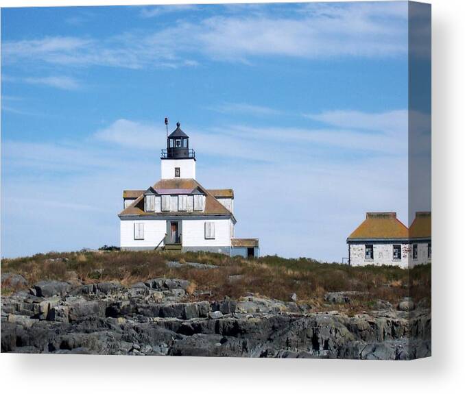 Maine Canvas Print featuring the photograph Egg Rock Lighthouse by Catherine Gagne