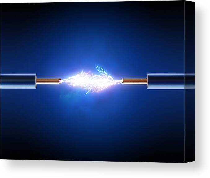 Electrical Canvas Print featuring the photograph Electric Current / Energy / transfer by Johan Swanepoel