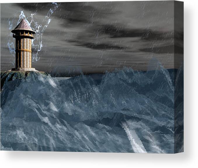 Ocean Canvas Print featuring the digital art Electrifying by Michele Wilson