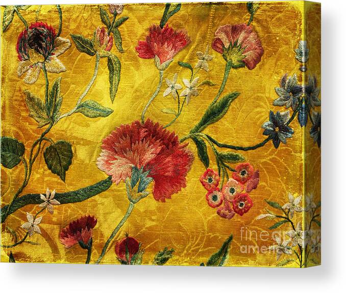 Jacobean Canvas Print featuring the photograph 17th Century Embroidered magnificence by Brenda Kean