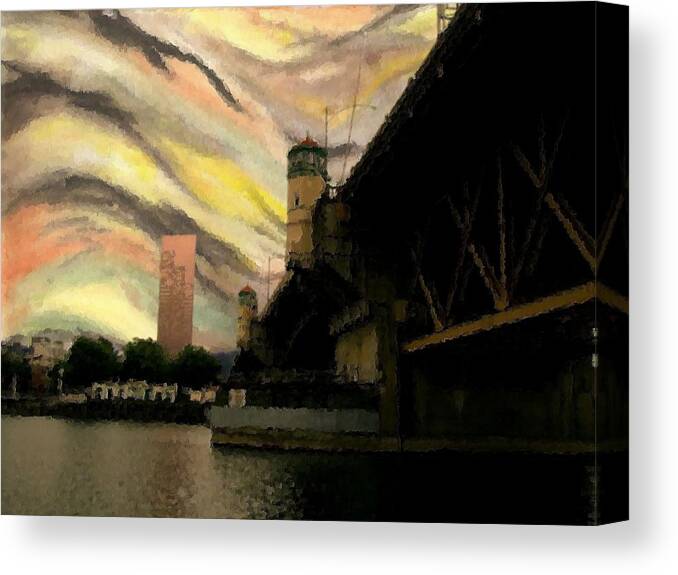 Burnside Bridge Canvas Print featuring the photograph Empathically Challenged by Laureen Murtha Menzl