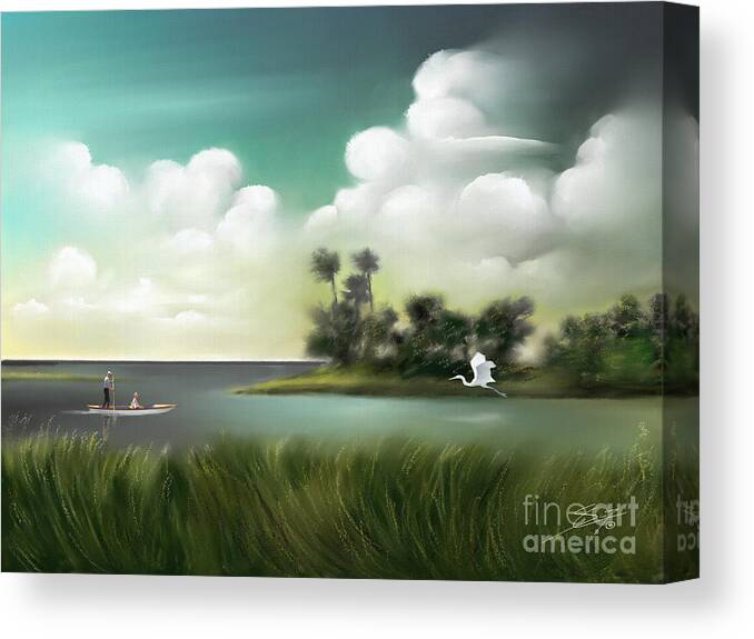 Landscapes Canvas Print featuring the painting Enchanted Florida by Artificium -