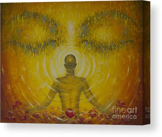 Enlightenment Canvas Print featuring the painting Enlightenment by Vrindavan Das
