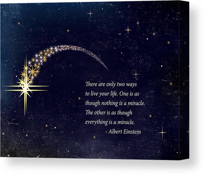 Star Canvas Print featuring the digital art Everything Is A Miracle by Stella Levi