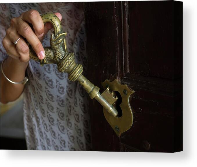 Photography Canvas Print featuring the photograph Example Of Large Centuries Old Key by Panoramic Images
