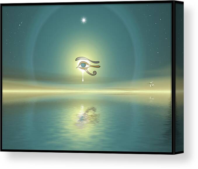 Symbolic Digital Art Canvas Print featuring the digital art Eye in the sky by Harald Dastis