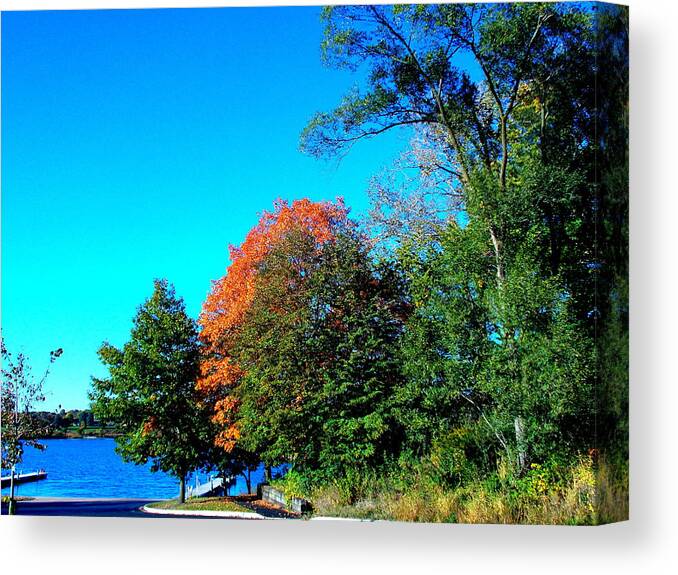 Fall At The Docks Canvas Print featuring the photograph Fall at the Docks by Darren Robinson