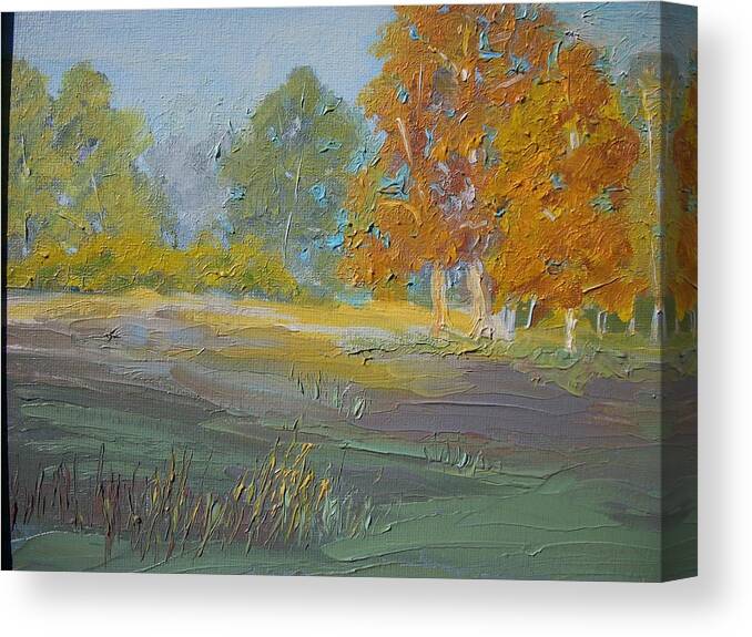 Landscape Canvas Print featuring the painting Fall Field by Dwayne Gresham