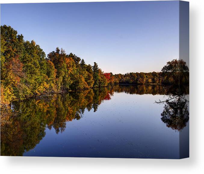Menominee River Canvas Print featuring the photograph Fall on the Menominee River by Thomas Young