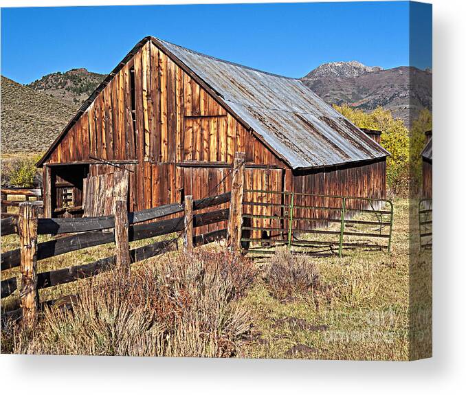 Range Barn Canvas Print featuring the photograph Fall Range Barn by L J Oakes