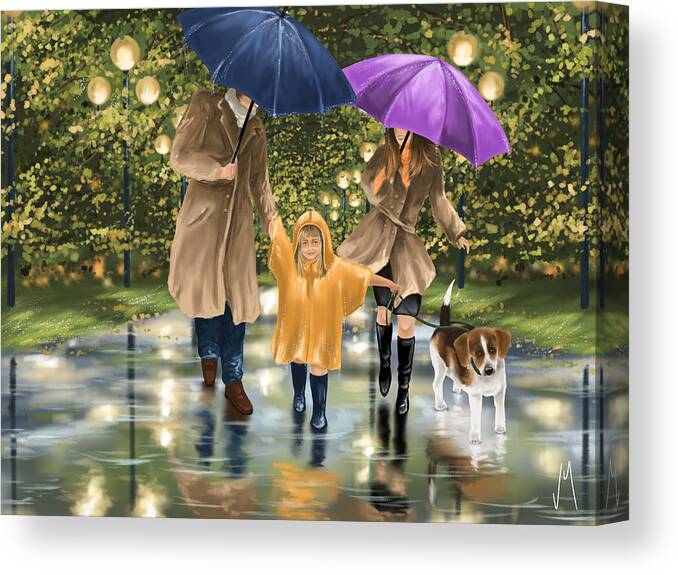 Family Canvas Print featuring the painting Family by Veronica Minozzi