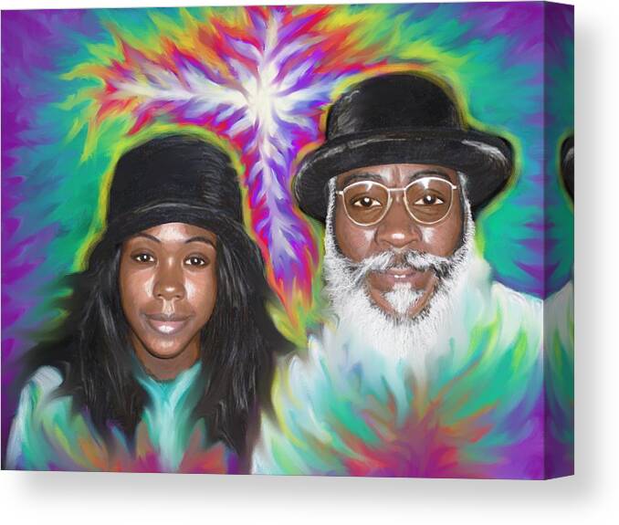 Ministry Canvas Print featuring the painting Father and Daughter Spirit Ministry by Hidden Mountain