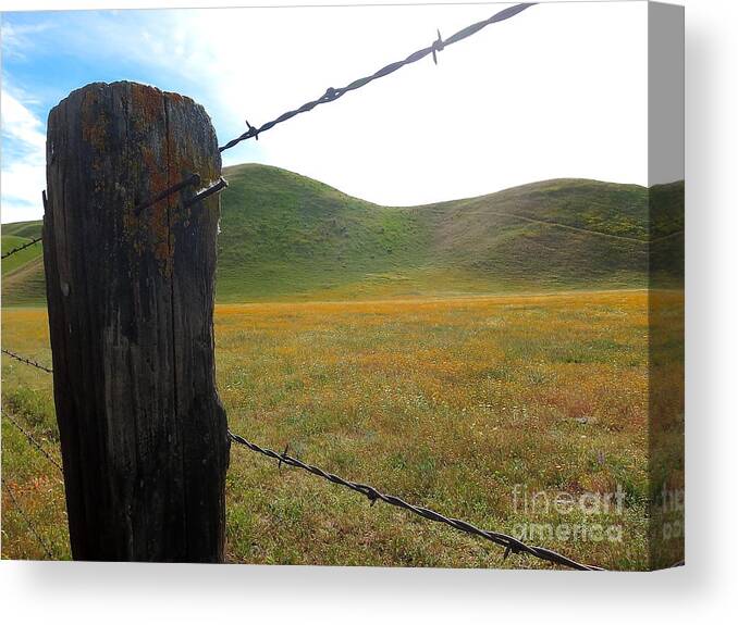 Fence Canvas Print featuring the photograph Fencepost on the 58 by Paul Foutz