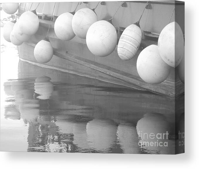 Fishing Boats Canvas Print featuring the photograph Fend Off by Laura Wong-Rose