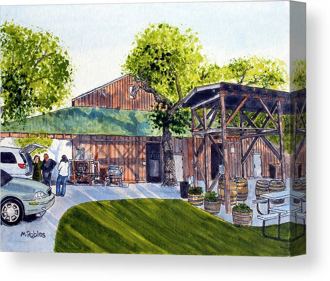 Fenestra Canvas Print featuring the painting Fenestra Winery by Mike Robles