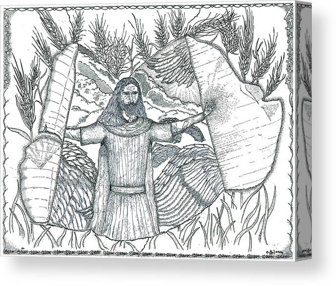 God Canvas Print featuring the drawing Final Harvest by Glenn McCarthy Art and Photography