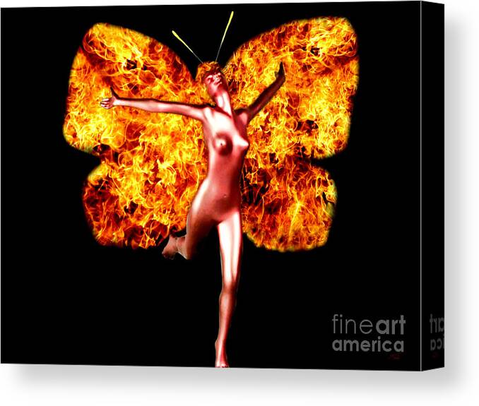 Fairy Canvas Print featuring the digital art Fire Fairy by Steed Edwards