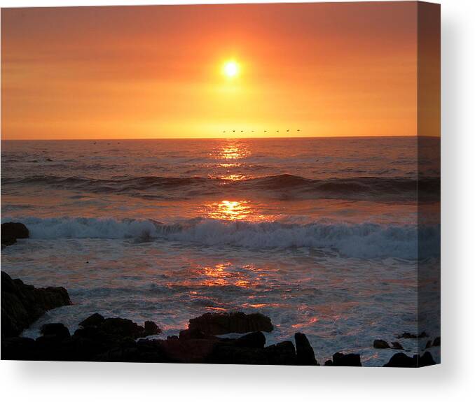 Landscape Canvas Print featuring the photograph Fire in the Sky by Derek Dean