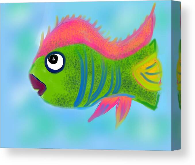 Fish Canvas Print featuring the digital art Fish Wish by Christine Fournier