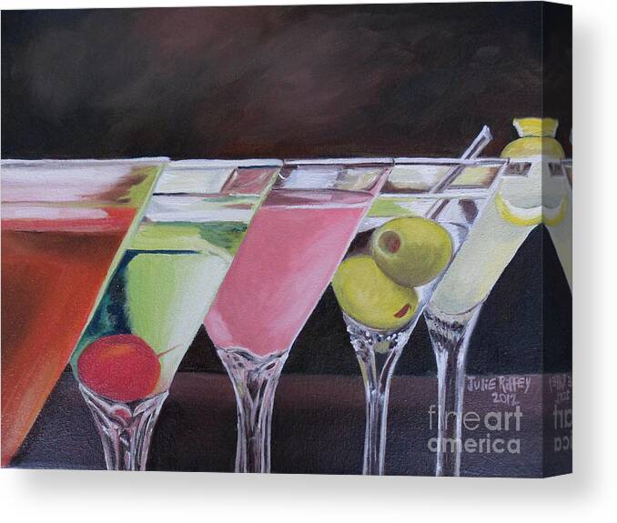 Drinks Canvas Print featuring the painting Five O'Clock by Julie Brugh Riffey