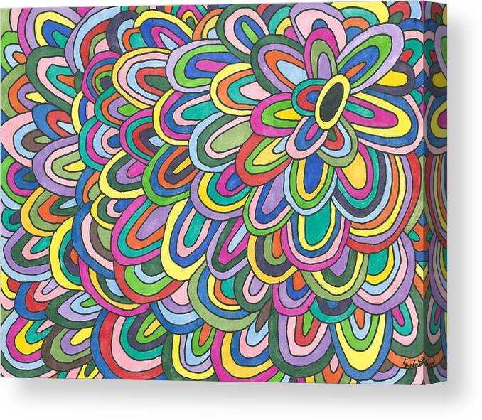 Flower Canvas Print featuring the painting Flower Power by Susie Weber