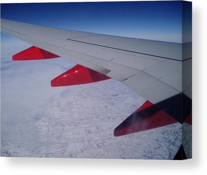 Red Canvas Print featuring the photograph Fly away with me by Jennifer E Doll