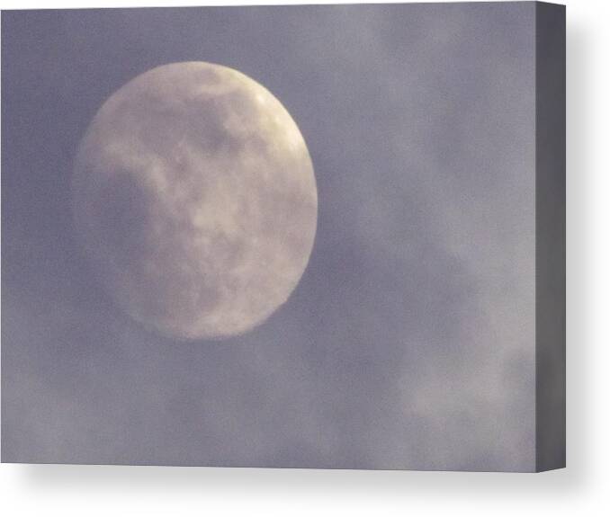Full Moon On A Cloudy Winter Night Canvas Print featuring the photograph Fly Me to the Moon by Shawn Hughes