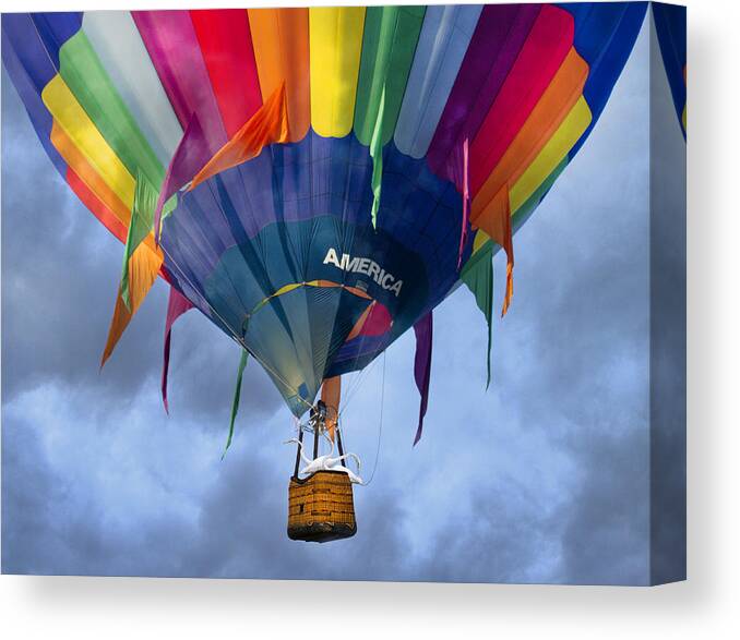 White Canvas Print featuring the digital art Flyin the Coop II by Betsy Knapp