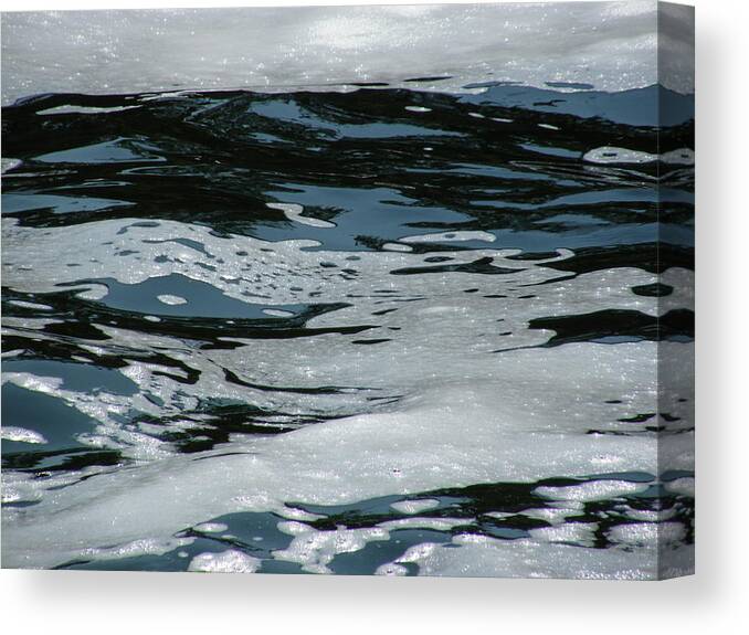 Water Canvas Print featuring the photograph Foam on Water by Lynn Hansen
