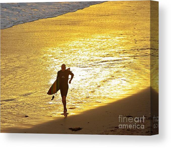 Blair Stuart Canvas Print featuring the photograph Footsteps in the Sand by Blair Stuart