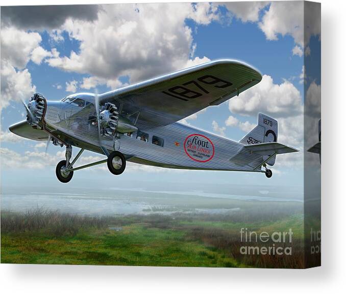 Ford Trimotor Canvas Print featuring the digital art Ford Trimotor by Stu Shepherd