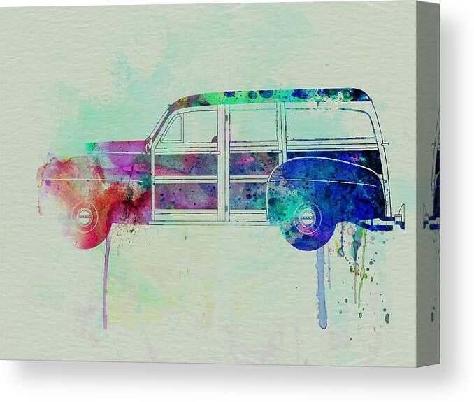 Ford Woody Canvas Print featuring the painting Ford Woody by Naxart Studio