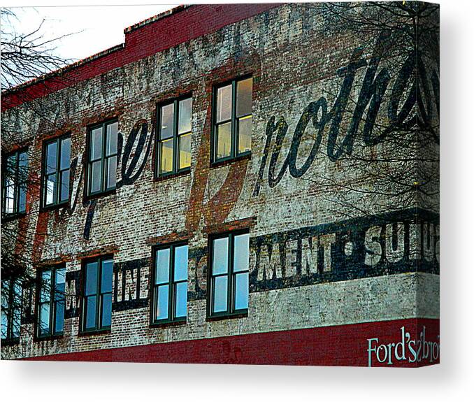 Greenville Canvas Print featuring the photograph Fords Restaurant In Greenville SC by Kathy Barney