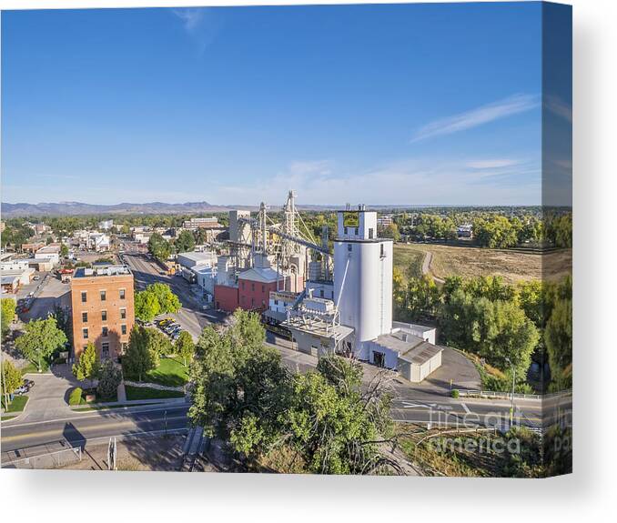 Colorado Canvas Print featuring the photograph Fort Collins aerial view by Marek Uliasz