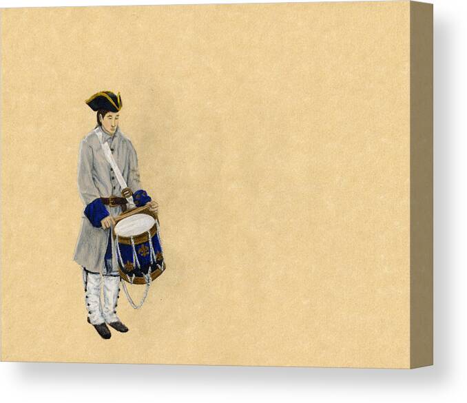 Fort Toulouse Canvas Print featuring the drawing Fort Toulouse Drummer Boy by Beth Parrish