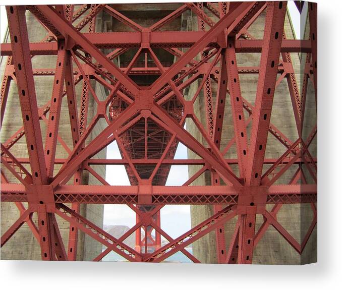 Golden Gate Bridge Canvas Print featuring the photograph Foundations by Dave Hall