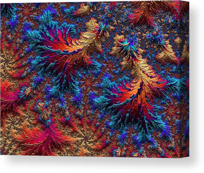 Surreal Canvas Print featuring the digital art Fractal Jewels Series - Beauty on Fire II by Susan Maxwell Schmidt